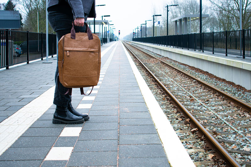 person waiting for a train